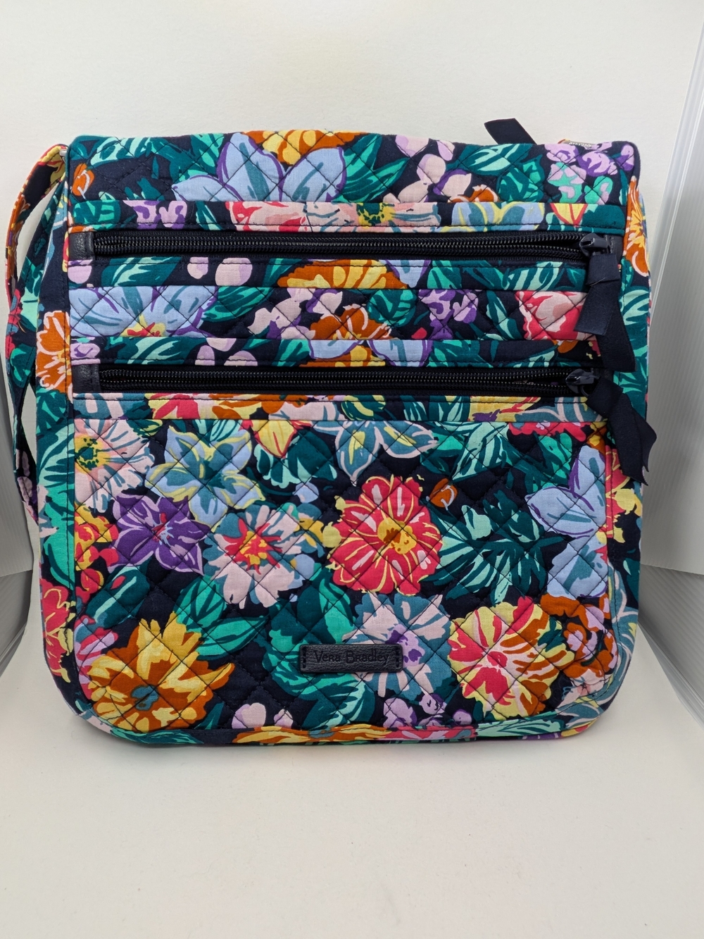 Vera Bradley Triple Zip Hipster Crossbody Bag - Happy Blooms